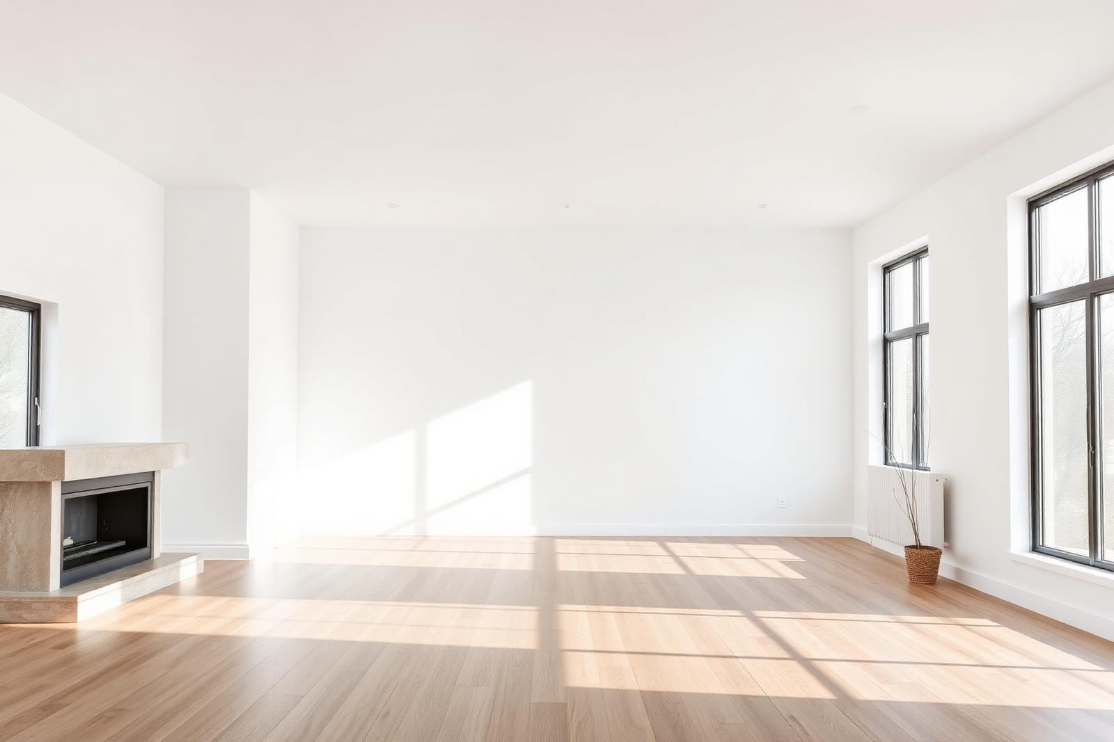 Sausklaar stucwerk in een lichte woonkamer