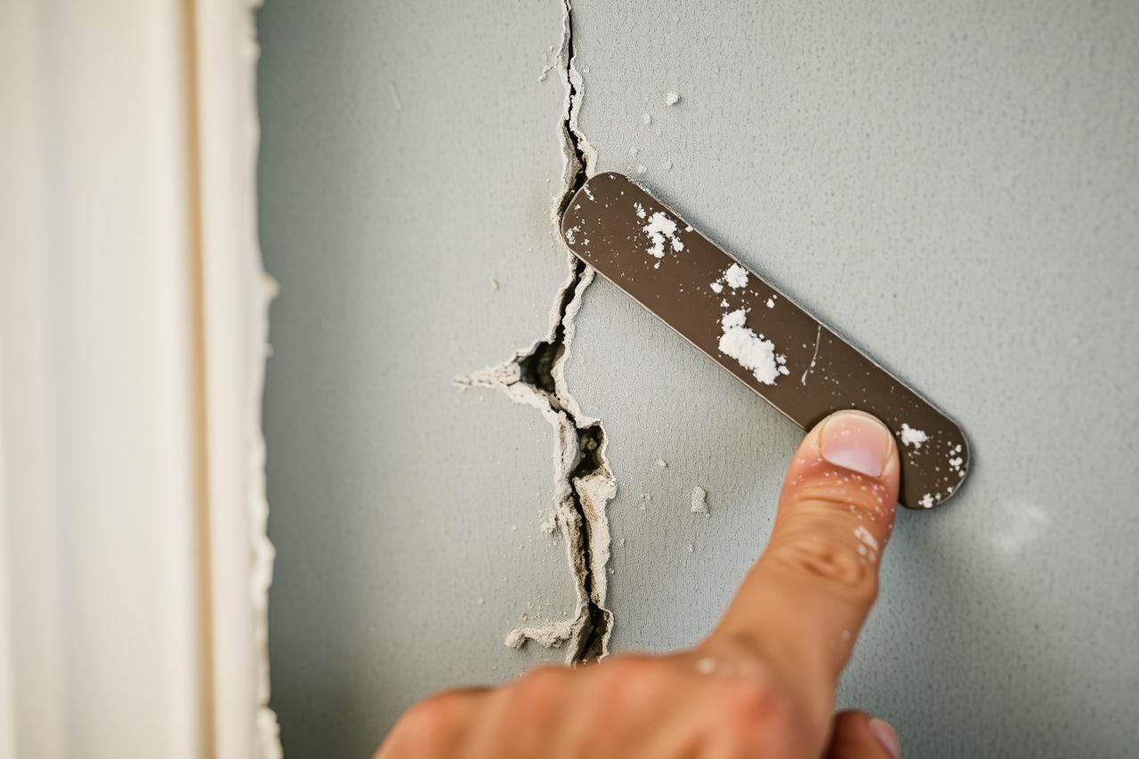 Reparatie van een scheur in een gestucte muur